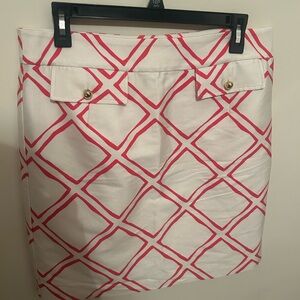 NWT Elizabeth McKay Pink and Red Mini Pencil Skirt